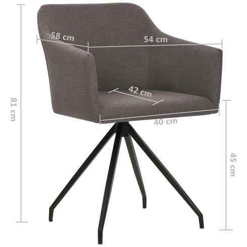 Swen Studio -  Swivel Dining Chairs 6 pcs Taupe Fabric (UK/IE/FI/NO only) (3x331515)